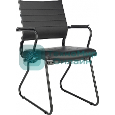 Кресло Бюрократ CH Balance-AV Line черный экокожа полозья металл