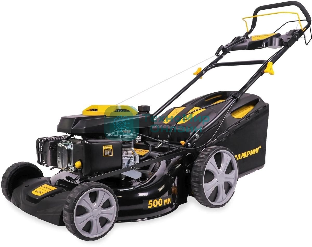 Газонокосилка Champion LM5131 бензиновая3кВт привод травосб. 60л ширина 51 см 36.5кг 3в1