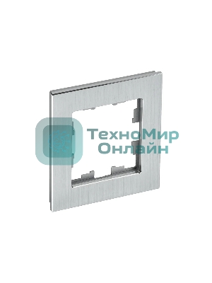 Рамка 1-местная IEK BRITE РУ-1-1-БрА (BR-M12-M-K47) металл алюминий