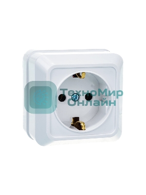 Розетка 1-м BOLLETO с заземл. накл. 7028 белый ASD/IN HOME 4680005959792