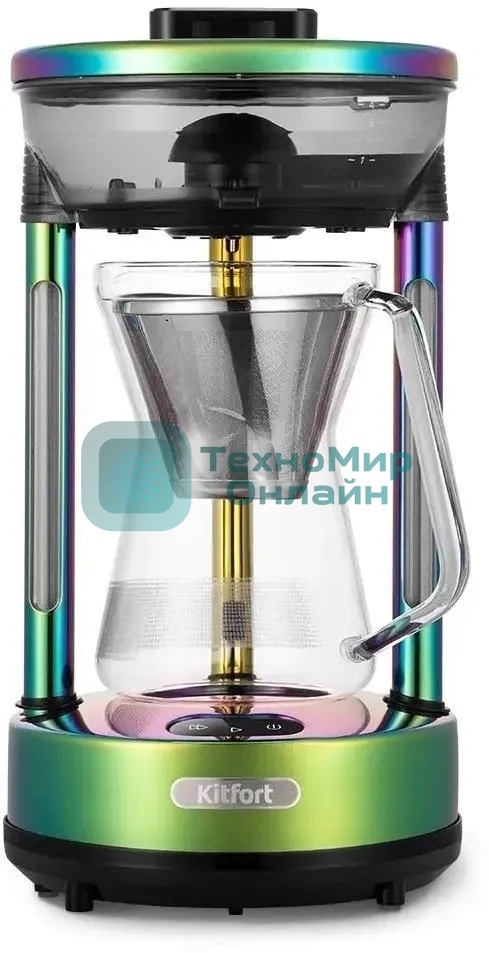 Кофеварка капельная Kitfort КТ-7488 зеленый, исп. кофе - молотый, 0.6 л, 600 Вт