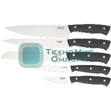 Набор ножей кухонных Rondell Dual RD-1943 компл.: 6 предм. с подставкой черный подар. коробка