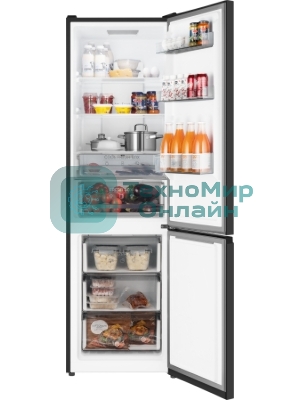 Холодильник Weissgauff WRK 2000 Total NoFrost Inverter Black черный двухкамерный 240/95л морозилка снизу