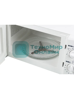 Микроволновая печь Mystery MMW-2009G белый, 20 л, 700 Вт, переключатели - поворотный механизм
