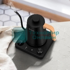 Чайник электрический Kitfort КТ-6726 1л. 1200Вт черный/дерево корпус: нерж.сталь/пластик