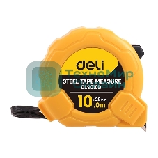 Рулетка Deli DL9010B 10мx25мм Метрическая. Корпус ударопрочный, компактный.