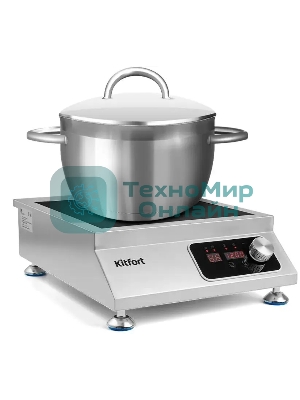 Плита настольная индукционная Kitfort КТ-143 серебристый/черный стеклокерамика (настольная)