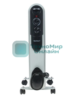 Обогреватель масляный Neoclima NC 9311, белый/черный, 2500 Вт, 25 м2, термостат