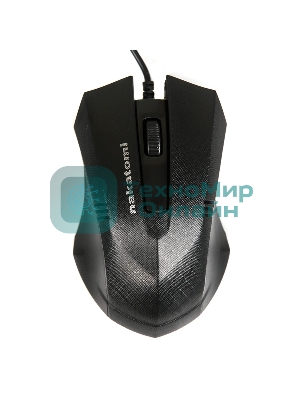 Мышь проводная Nakatomi MON-04U черный, 800 dpi, USB, кнопки - 3