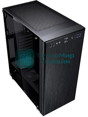 Компьютерный корпус Accord 3407 черный без БП ATX 2xUSB 2.0 2xUSB 3.0 audio bott PSU