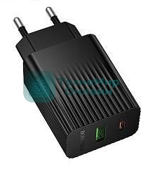 Сетевое зарядное устройство BOROFONE (6941991122873) BAS76A 1USB+1Type-C 3.0A QC3.0 PD 30W черный