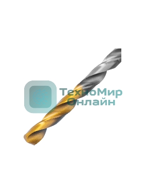 Сверло спиральное по металлу Denzel 4,5 x 80 мм, Р6М5, Golden Tip