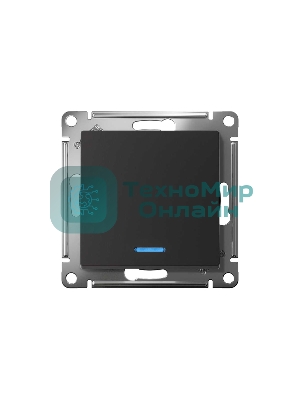 Механизм выключателя 1-кл. AtlasDesign с подсветкой (сх.1а) 10АХ карбон