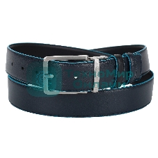 Ремень мужской Piquadro Blue Square CU2619B2/NBLU2, черный/темно-синий, натур.кожа