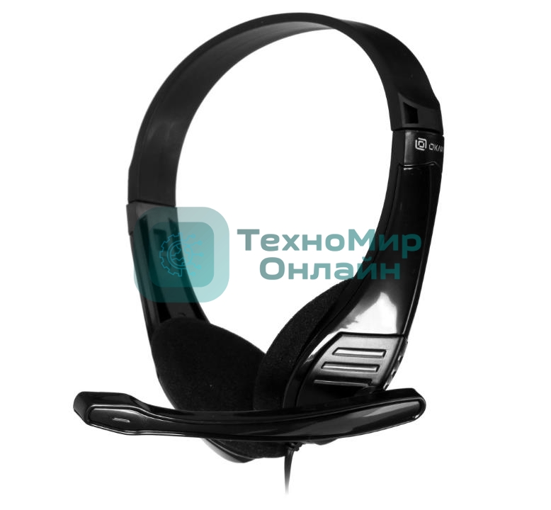 Гарнитура проводная с микрофоном Oklick HS-M150 черный 2.2м накладные оголовье (NO-003N)