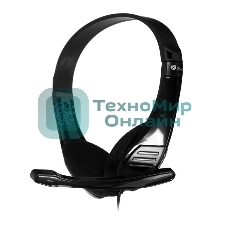 Гарнитура проводная с микрофоном Oklick HS-M150 черный 2.2м накладные оголовье (NO-003N)