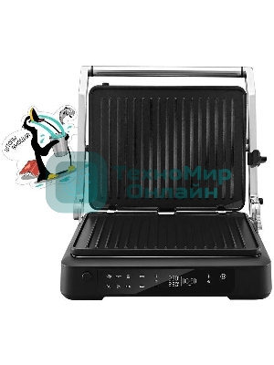 Электрогриль Kitfort КТ-3675 2000Вт серебристый/черный