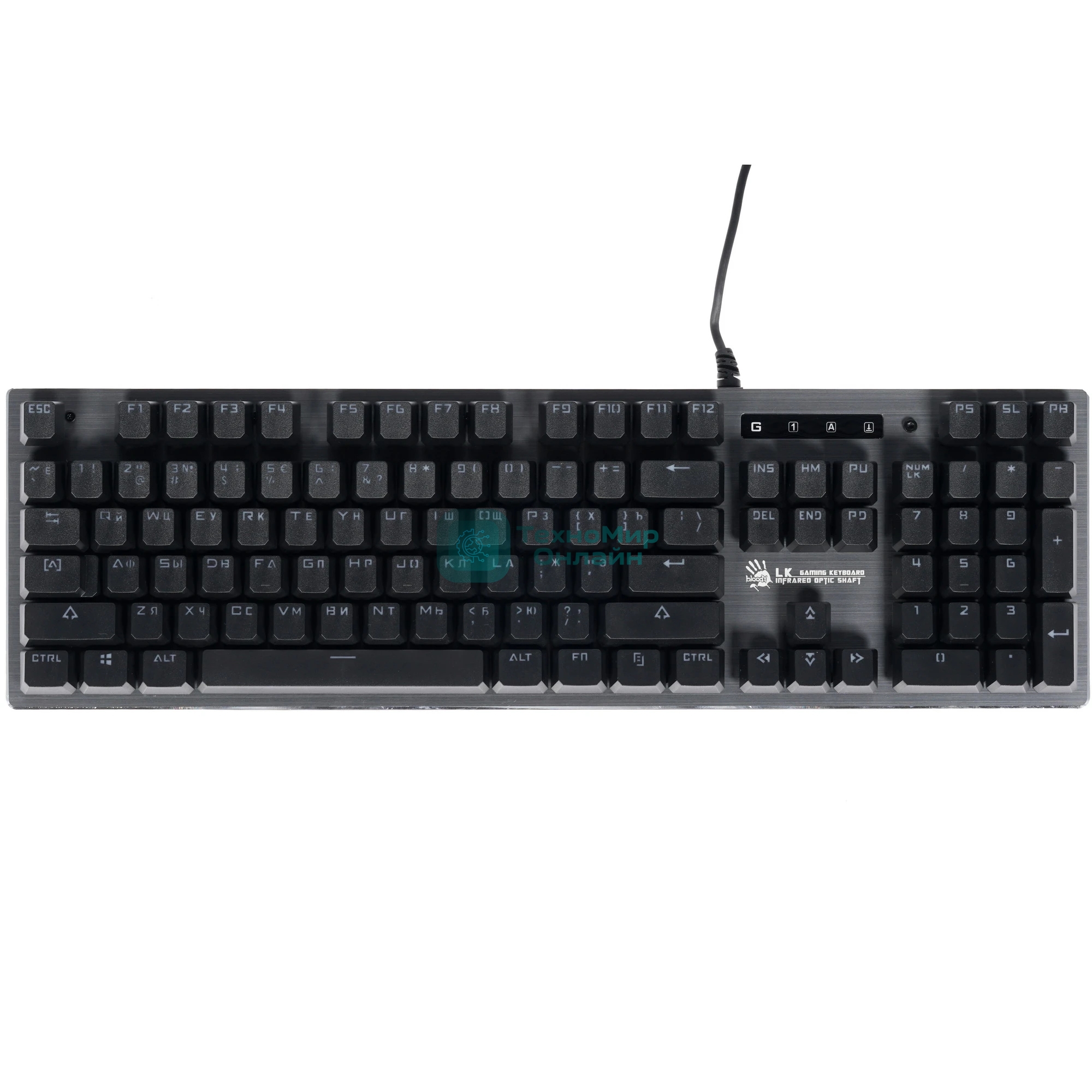 Клавиатура проводная A4Tech B760 механическая черный/серый USB Gamer LED