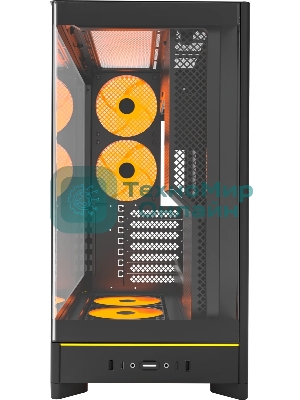 Компьютерный корпус Montech HS02 PRO черный без БП ATX 4x140мм 2xUSB 3.0 audio bott PSU