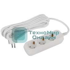 Удлинитель электрический ЭРА UDL-16-350-E Greenline 3 розетки с заземлением 5м ПВС 3x1мм2