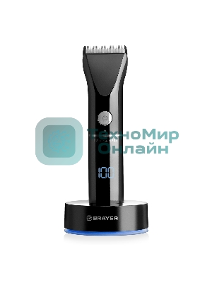 Машинка для стрижки BRAYER BR3400, LED-дисплей, 4 насад, турбо, титан. покр, регу. высоты лезвий