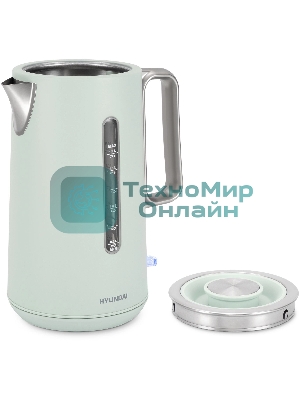 Чайник электрический Hyundai HYK-S9999 1.7л. 2200Вт светло-зеленый/серебристый корпус: металл