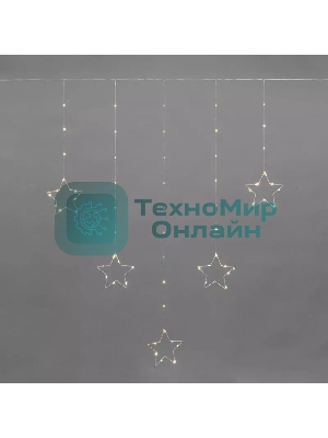 Гирлянда Neon-night светодиодный занавес из росы с фигурами звезд IP20 USB + пульт управления тепл. бел.