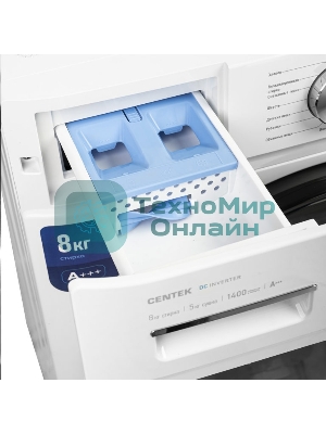 Стирально-сушильная машина Centek CT-1953 белый, загрузка фронтальная 8 кг, 1400 об/мин., класс: А+++