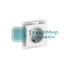 Розетка ATLASDESIGN ART с/з, со шторками, 16А, механизм, быстрозажим. клем., белый