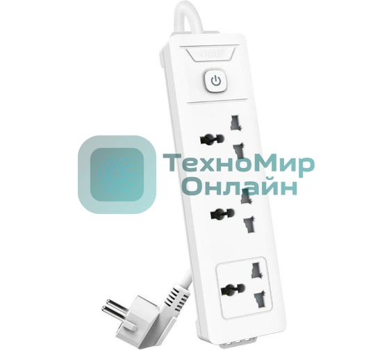 Сетевой фильтр универсальный Deli ET402 3 розетки, 5 м