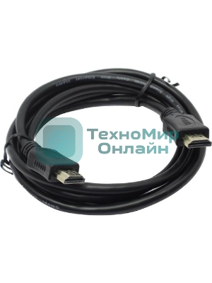 Кабель HDMI C-HM-HM-1.8M Wize, 1.8 м, v.2.0, 19M/19M, позол.разъемы, экран, черный, пакет
