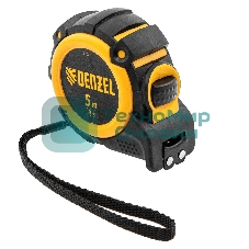 Рулетка Denzel 5м х 19мм, автоматич. фиксац., нейлон. покрытие, магнит. зацеп, двухстор. разметка