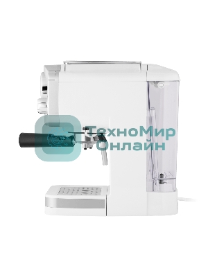 Кофеварка рожковая Maunfeld MF-735WH PRO белый, исп. кофе - молотый, 1.25 л, 1100 Вт, 15 бар
