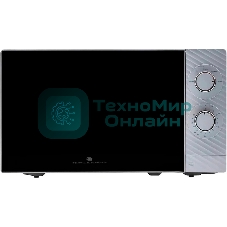 Микроволновая печь General Electronics GE-MS120S серебристый, 20 л, 700 Вт, переключатели - поворотный механизм