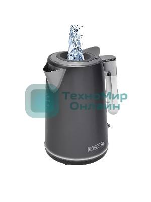 Чайник электрический Polaris PWK-1746СA серый, 1.7 л, ВЕРХ. ЗАЛИВ, нерж.