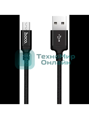 Кабель HOCO X14 черный HC-62844, USB - microUSB, 1m, 2A, Нейлон