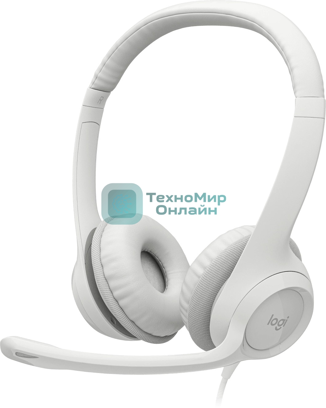 Гарнитура Logitech H390 белый, проводная, USB