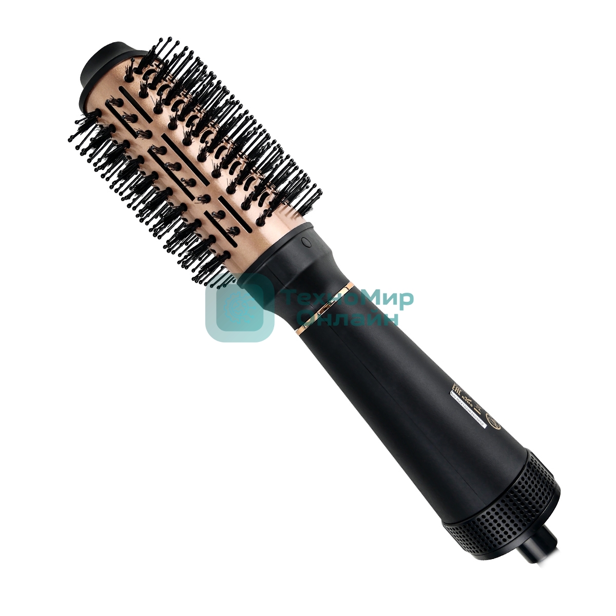 Фен-щетка Centek CT-2062 черный/золотистый, 1200 Вт, 80 мм, ионизация