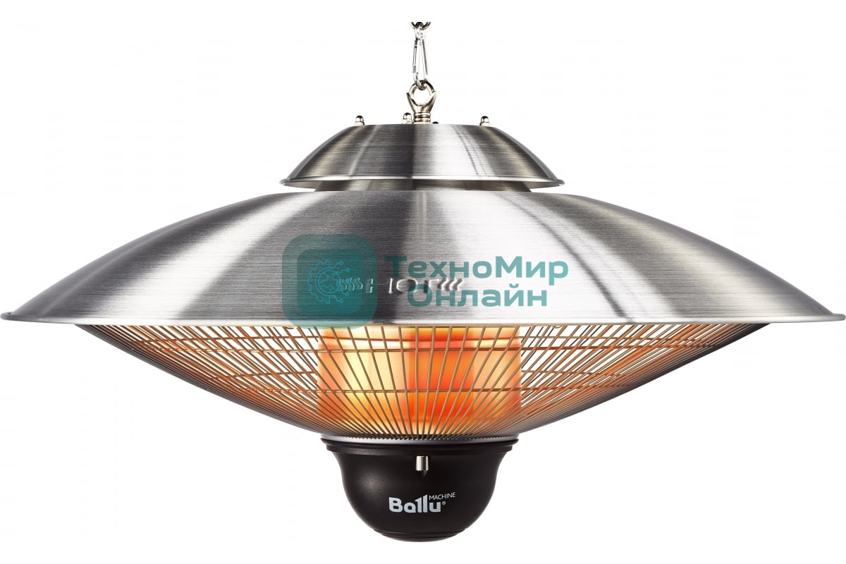Обогреватель инфракрасный Ballu BIH-LL-2.1-S серебристый, карбоновый, 2100 Вт, 20 м2