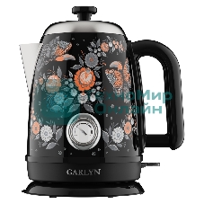 Чайник электрический GARLYN Flower Grace K-400 черный