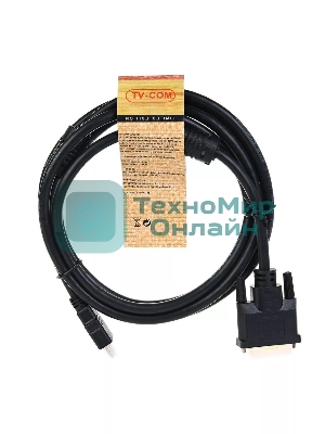 Кабель HDMI to DVI-D (19M -25M) 2м, TV-COM, 2 фильтра LCG135F-2M