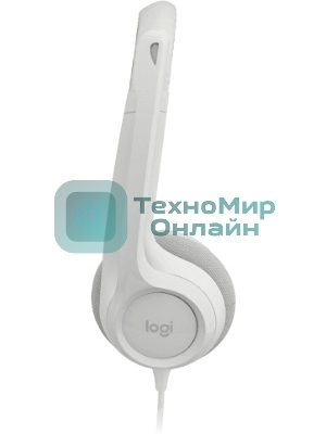 Гарнитура проводная с микрофоном Logitech H390 белый 1.9м накладные USB оголовье (981-001288)