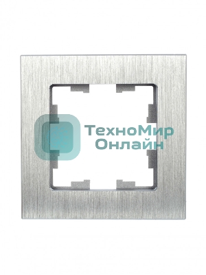 Рамка 1-местная IEK BRITE РУ-1-1-БрА (BR-M12-M-K47) металл алюминий