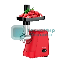 Мясорубка электрическая KELLI KL-5007 красный, 2400 Вт, 3.0 кг/мин, реверс, защита от перегрузки, насадки - 2