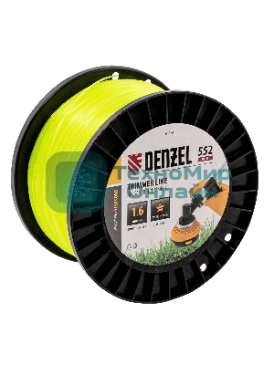 Леска для триммера Denzel звезда, 1,6мм х 552м, на DIN катушке FLEX CORD