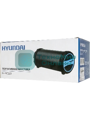 Колонка портативная Hyundai H-PAC220 черный/голубой 10W 1.0 BT/3.5Jack/USB