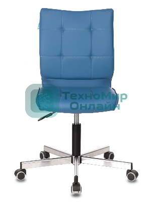 Кресло Бюрократ CH-330M/OR-03 синий, экокожа, 120 кг, механизм качания, без подлокотников