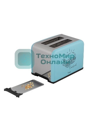 Тостер VLK Palermo 100, мощность 900 Вт, голубой, 5 регулировок поджаривания