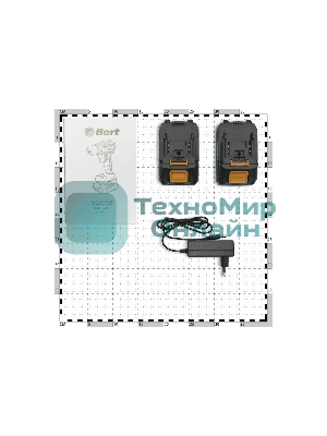 Дрель-шуруповерт Bort BAB-21S, 18 В, 2 Ач, 50 Нм, бесщеточный