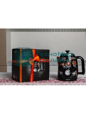 Чайник электрический GARLYN Flower Grace K-400 черный
